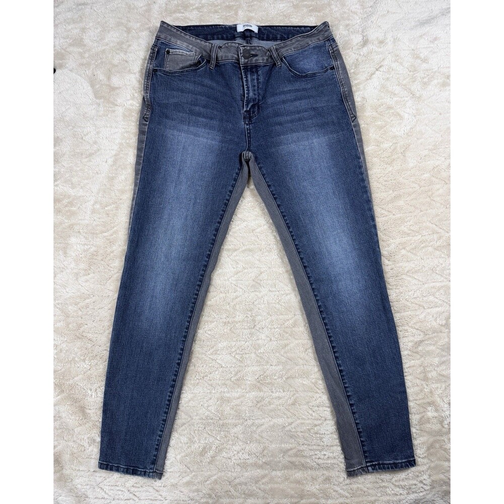 Kensie Jeans Women 8/29 Blue Gray Two Tone Skinny Denim Colorblock Y2K